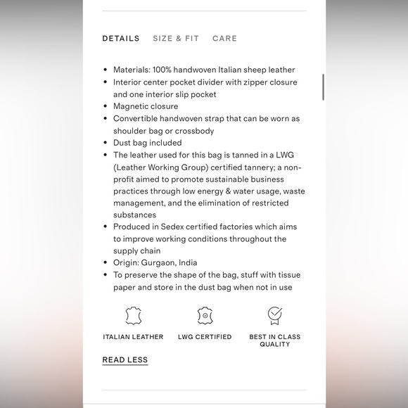 Quince Italian Leather HandWoven Tan Tote Bag in Toupee - Picture 10 of 15